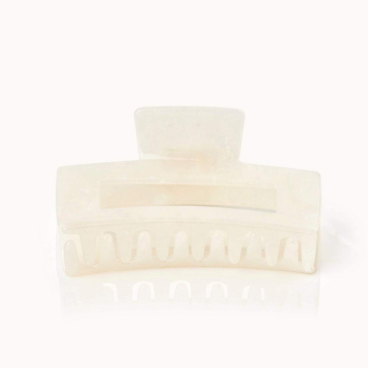 WeLoveBeads Haarklammer Herz In Weiß Marmor - Made In Germany, Ca. 8,5x4,5 Cm