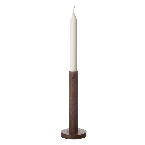 Kerzenhalter aus Holz - dunkel 20 cm