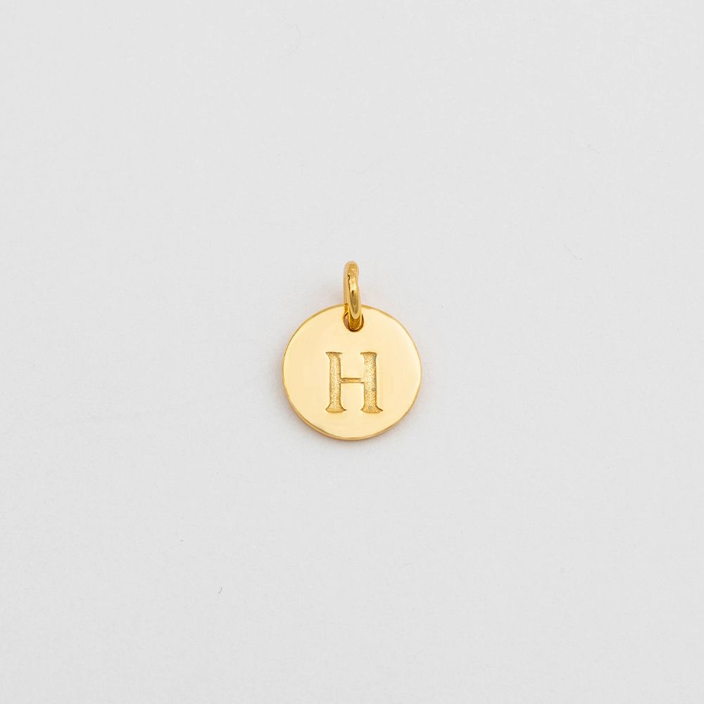 Anhnger Mini-Buchstabe H - gold