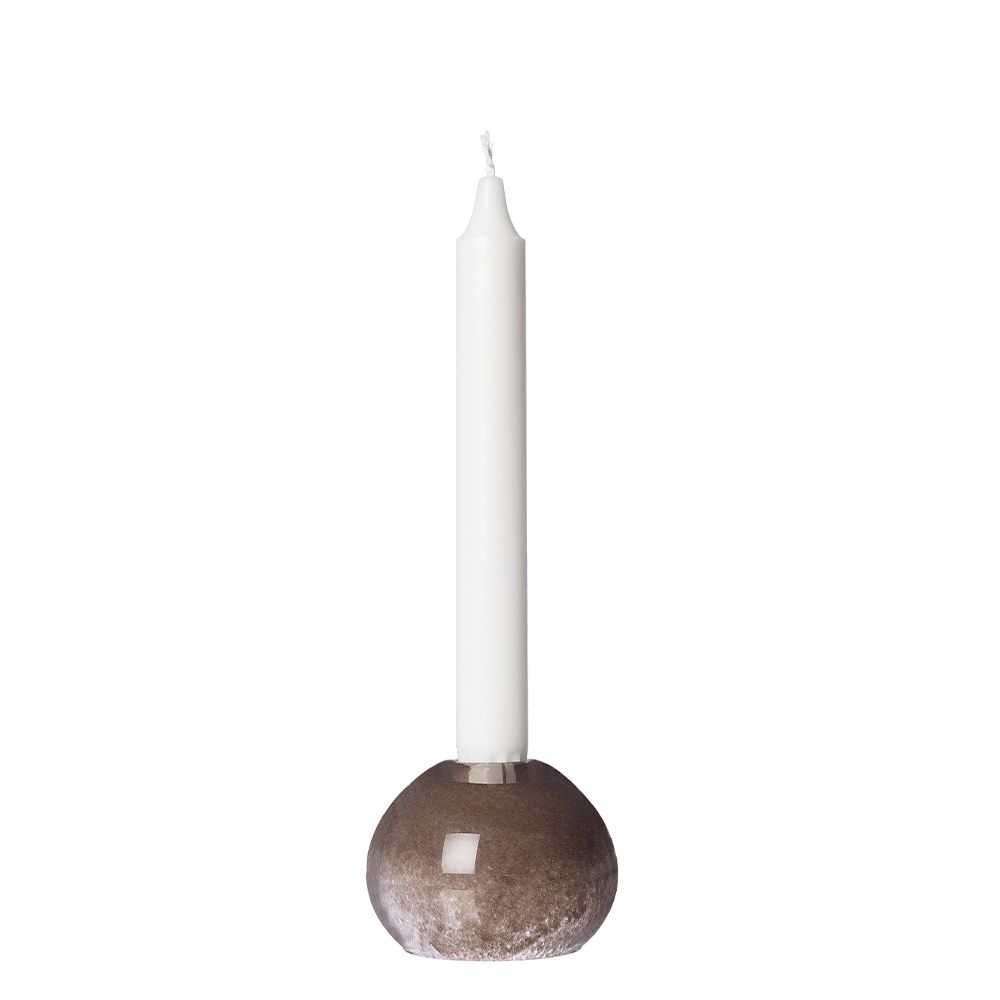 Kerzenhalter aus Glas - braun  7,5 cm