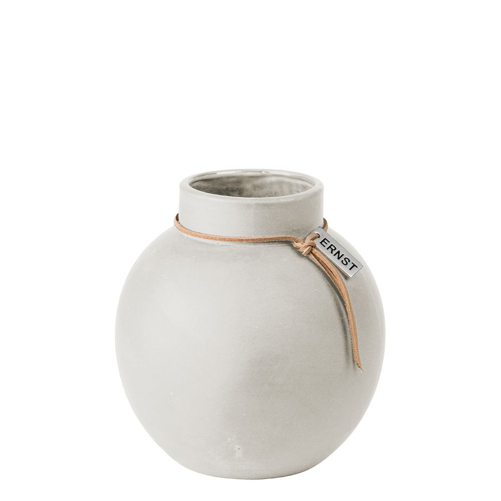 Runde Vase aus Keramik - weiß 10 cm