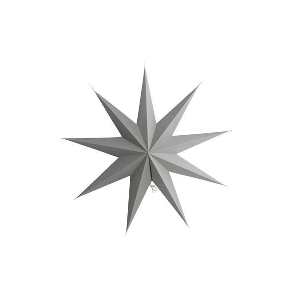 Stern aus Papier 9 Points 60 cm - grau