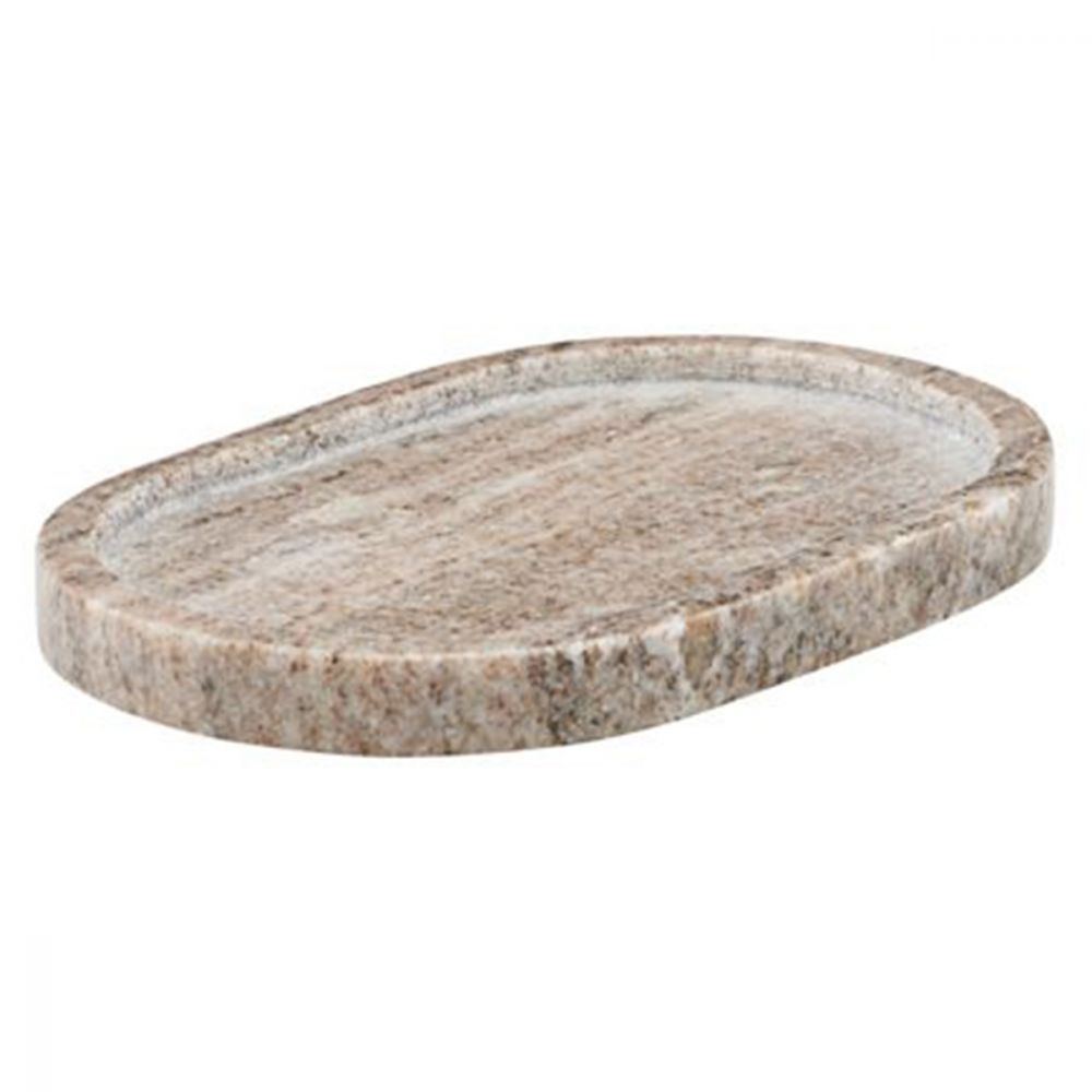 Tablett aus Marmor - beige Ø 19,5 cm