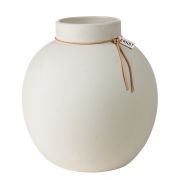 Runde Vase aus Keramik - weiß 22 cm