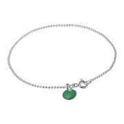 Armband Ball Chain Silber - petrol green