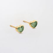 Ohrringe La La Love Stud - gold green jade