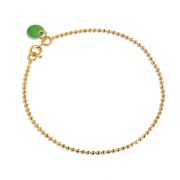 Armband Ball Chain Gold - green
