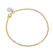 Armband Ball Chain Gold - icy blue