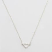 Halskette Stone Heart - silber crystal