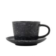 Kaffeetasse mit Untertasse Pion - schwarz/braun